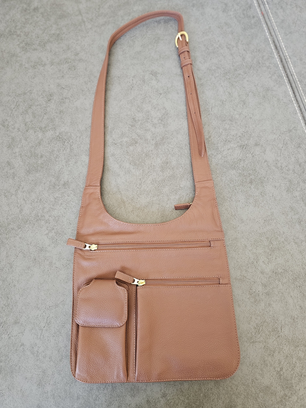 JP Ourse & Cie Crossbody Traveler Bag - Adjustable Strap Genuine Leather